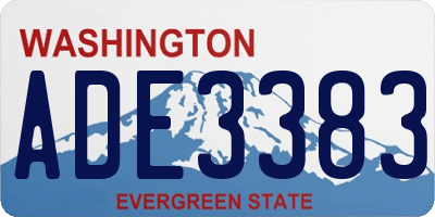 WA license plate ADE3383