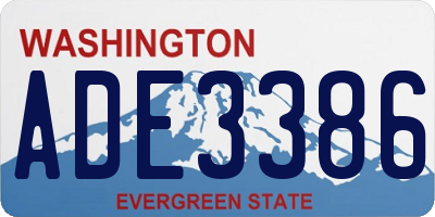 WA license plate ADE3386