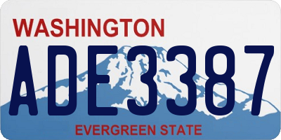 WA license plate ADE3387