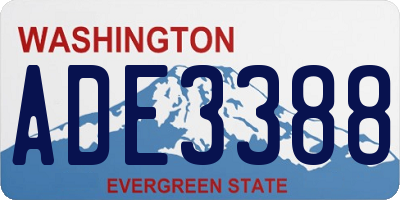 WA license plate ADE3388