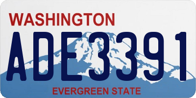 WA license plate ADE3391