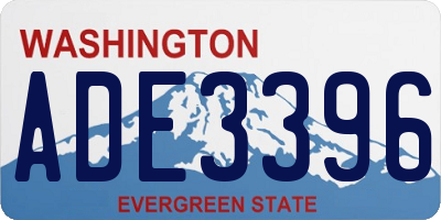 WA license plate ADE3396