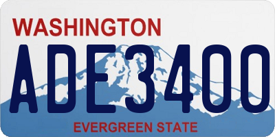 WA license plate ADE3400