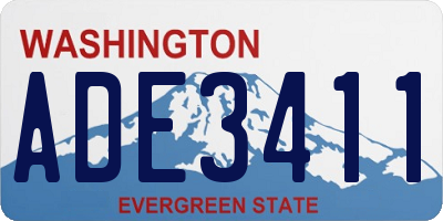 WA license plate ADE3411