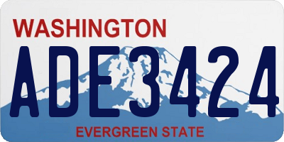 WA license plate ADE3424