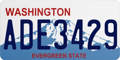 WA license plate ADE3429