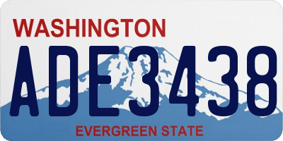WA license plate ADE3438