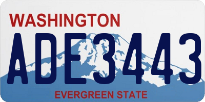 WA license plate ADE3443