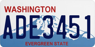 WA license plate ADE3451