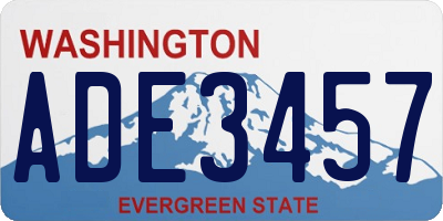 WA license plate ADE3457