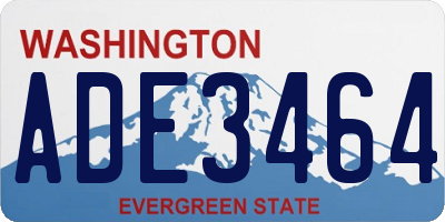 WA license plate ADE3464