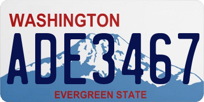 WA license plate ADE3467