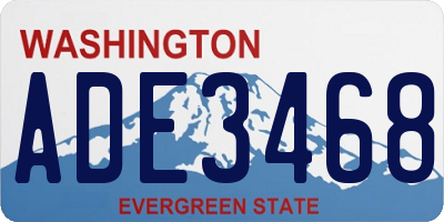 WA license plate ADE3468
