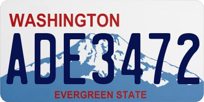 WA license plate ADE3472