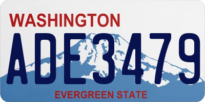 WA license plate ADE3479