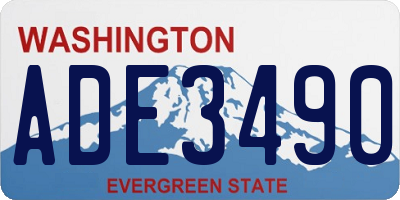 WA license plate ADE3490