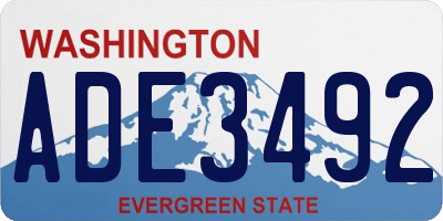 WA license plate ADE3492