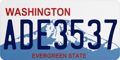 WA license plate ADE3537