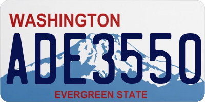 WA license plate ADE3550