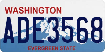 WA license plate ADE3568