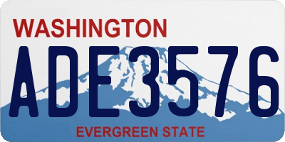 WA license plate ADE3576