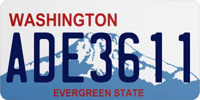 WA license plate ADE3611