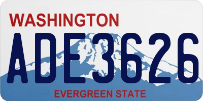 WA license plate ADE3626