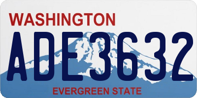 WA license plate ADE3632