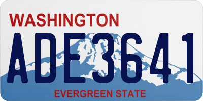 WA license plate ADE3641