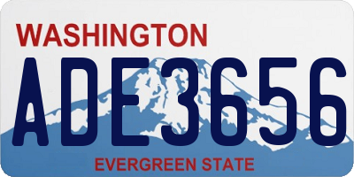 WA license plate ADE3656
