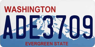 WA license plate ADE3709
