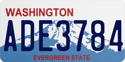 WA license plate ADE3784