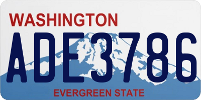 WA license plate ADE3786