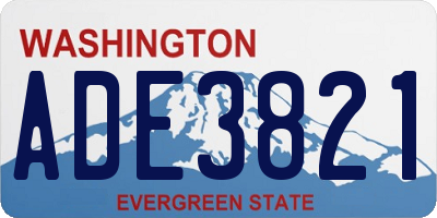 WA license plate ADE3821
