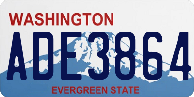 WA license plate ADE3864