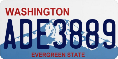 WA license plate ADE3889