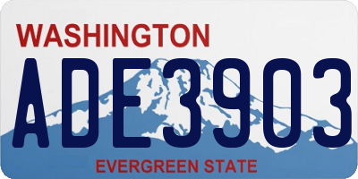 WA license plate ADE3903
