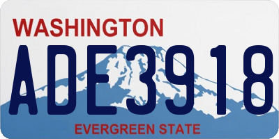 WA license plate ADE3918