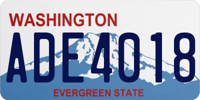 WA license plate ADE4018