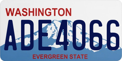 WA license plate ADE4066