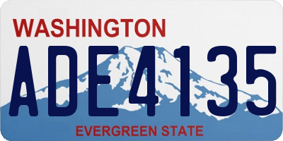 WA license plate ADE4135