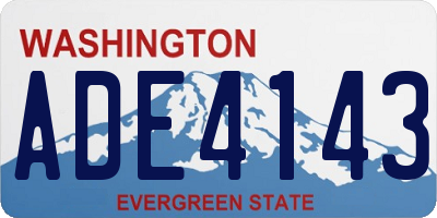 WA license plate ADE4143
