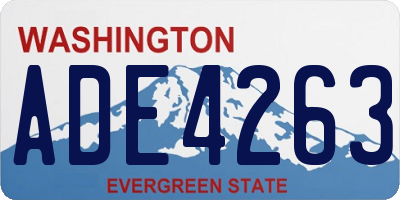 WA license plate ADE4263