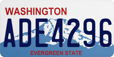 WA license plate ADE4296