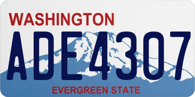 WA license plate ADE4307
