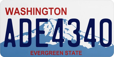 WA license plate ADE4340