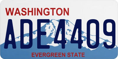 WA license plate ADE4409