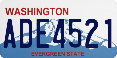 WA license plate ADE4521