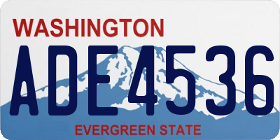 WA license plate ADE4536