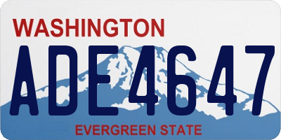 WA license plate ADE4647